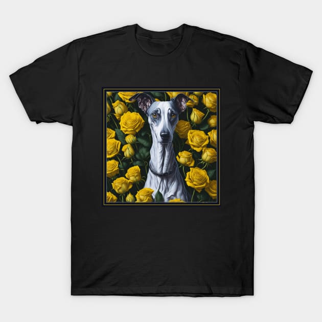 Whippet yellow roses 2 T-Shirt by xlhombat